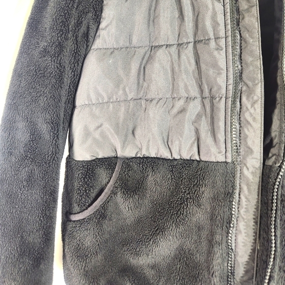 The North Face Black Sherpa Mashup Hoodie Full Zip Jacket Girls Large 14/16 - Picture 16 of 16